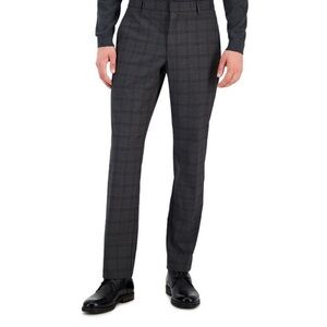 Tommy Hilfiger Men’s Tate THFlex Modern Fit Checkered Grey/Burgundy Dress Pants